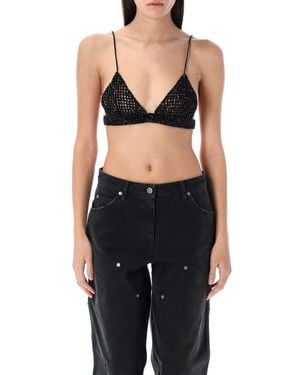 Golden Goose Crochet Top With Crystals - Black