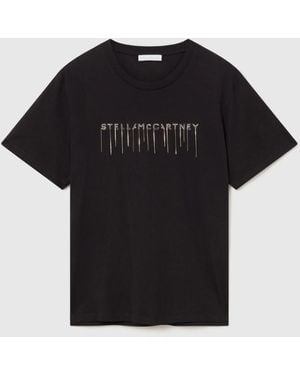 Stella McCartney Embroidered Stella Logo T-Shir - Black