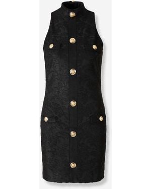 Balmain Mini Jacquard Dress - Black