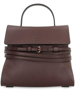 Moschino Tie Me Small Leather Handbag - Brown