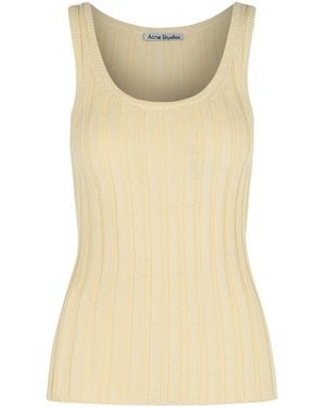 Acne Studios Cream Cotton Blend Tank Top - Natural