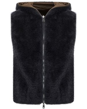 Brunello Cucinelli Luxurious Goat Fur Coat - Black