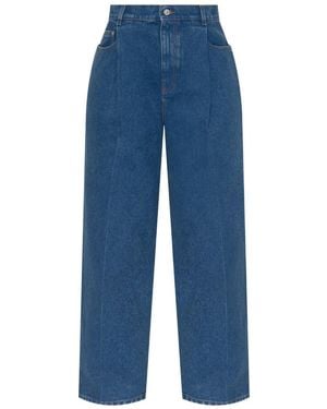 Marni Jeans With Logo Appliqué - Blue
