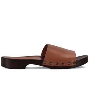 LA ROSE Zoccoli Pelle - Brown