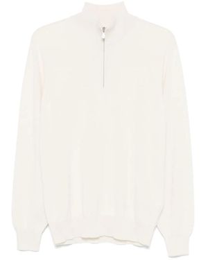 Brunello Cucinelli Cashmere Jumper With Half Zip - White
