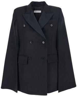 Federica Bonifaci Oversize Jacket With Peak Revers And Long Wide Sleeves - Black
