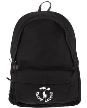 Polo Ralph Lauren Canvas Backpack With Embroidered Logo - Black