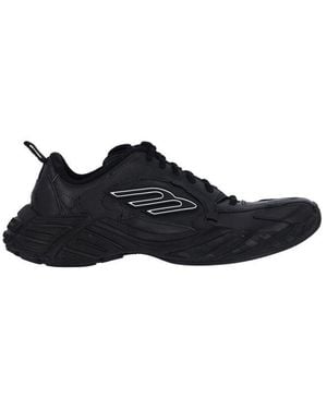 Balenciaga Leather Monday Trainers - Black