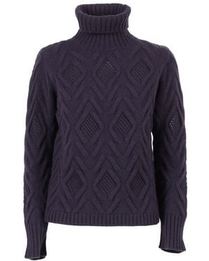 Kangra Cashmere High Neck - Blue