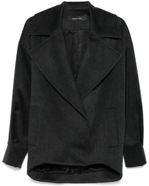 FEDERICA TOSI Wool Double-Breasted Coat - Black