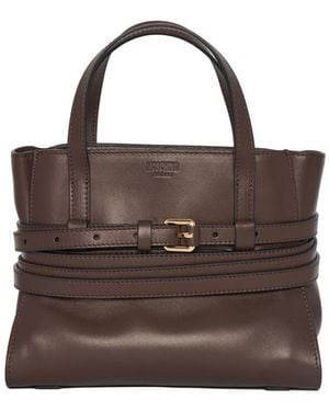 Moschino Tie Me Small Tote - Brown