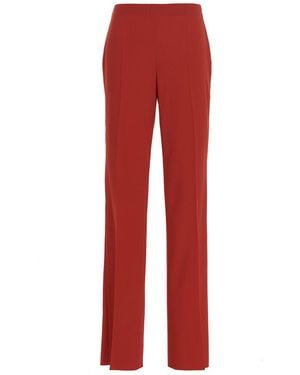 Ferragamo Straight Pants With Pleat - Red