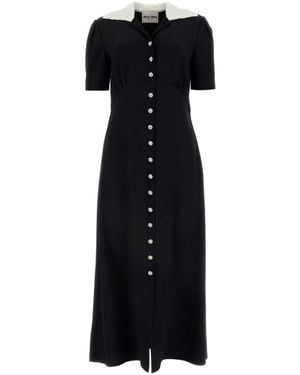 Miu Miu Mohair Canvas Dress in Natural | Lyst