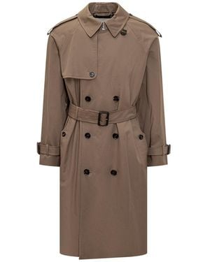 Burberry Long Double-Breasted Trench Coat - Brown