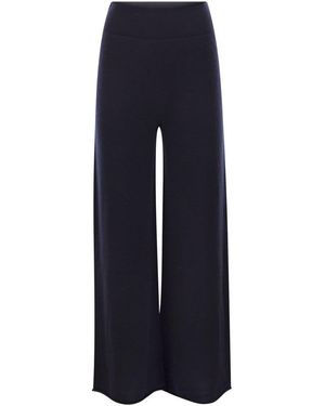 Vanisé Cashmere Wide-Leg Pants - Blue