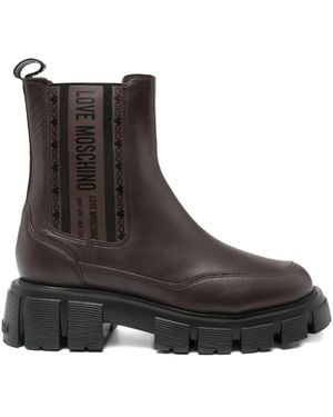 Love Moschino Leather Ankle Boots - Brown