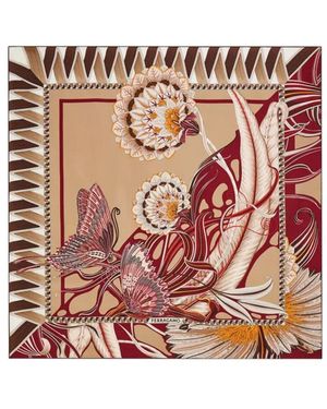 Ferragamo Jade Print Silk Scarf Accessories - Pink