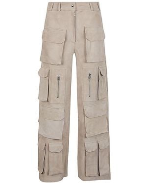 Fermas.club Suede Cargo Trousers - Natural