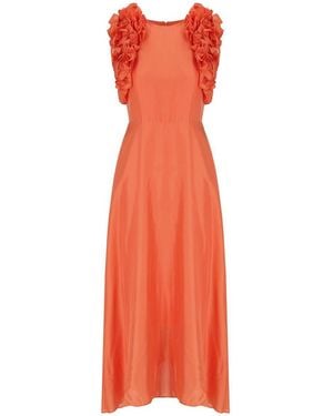Essentiel Antwerp Hexico Coral Midi Dress - Red