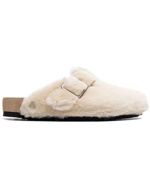 Birkenstock Boston Shearling Clogs Shoes - White