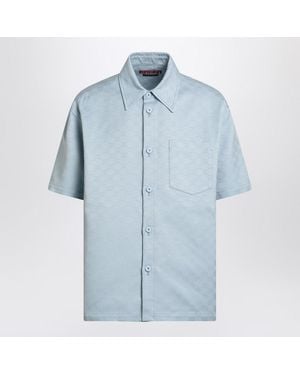 Gucci Light Shirt With Gg Jacquard - Blue
