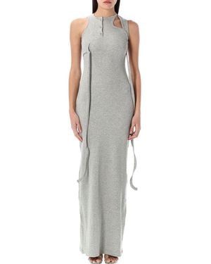 OTTOLINGER Maxi Dress With Cut-Out Front And Side Ties - Grey