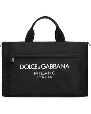 Dolce & Gabbana Logo-Lettering Duffel Bag - Black