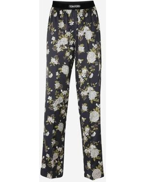 Tom Ford Floral Silk Pants - Gray