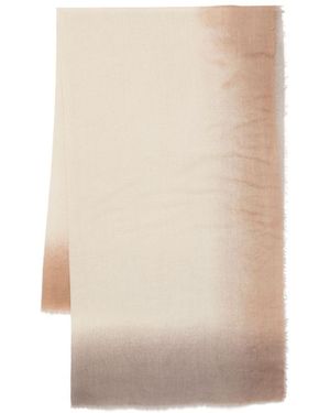 Seventy Ombre Wool Knit Scarf - White