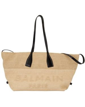 Balmain Track Shopper Bag - Natural