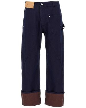 JW Anderson Turn Up Twisted Workwear' Jeans - Blue
