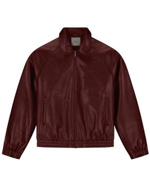 Arte' Basic Leather Jacket - Red