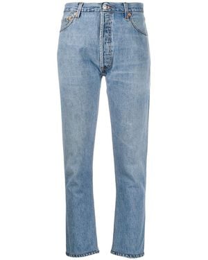 RE/DONE High-Rise Cropped Jeans - Blue