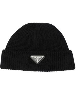 Prada Cashmere Beanie - Black