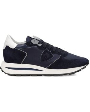 【関税&送料込】Philippe Model Sneakers Blue Sneaker Philippe Model Paris X in blue nubuck leather with