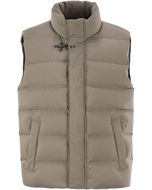 Fay Polyester Quilted Padded Vest - Brown