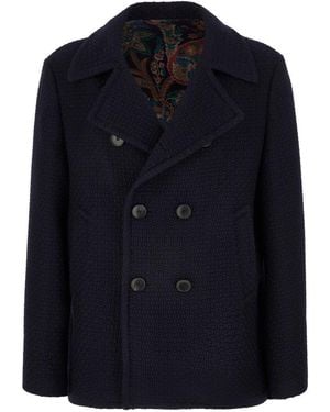 Etro Wool Coat - Blue