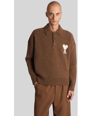 Ami Paris Polo - Brown