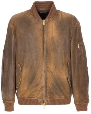 Golden Goose Journey Leather Bomber - Brown