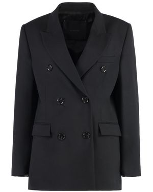 Pinko Guinea Double-Breasted Wool Blend Jacket - Black