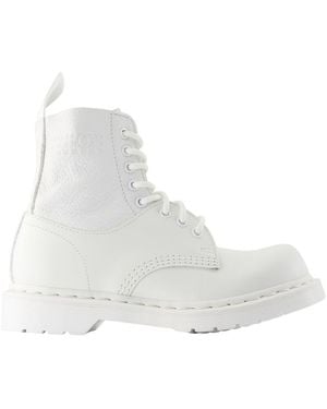MM6 by Maison Martin Margiela 1460 8-Eye No Steel Toe Ankle Boots - White
