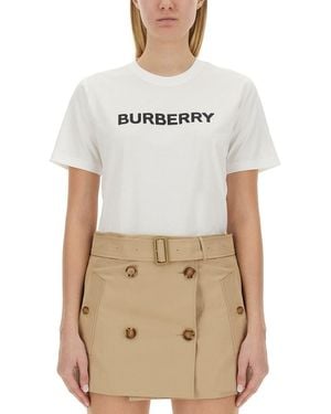 Burberry T-Shirt Con Logo - White