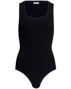 Alaïa Sleeveless Ribbed Knit Bodysuit - Blue