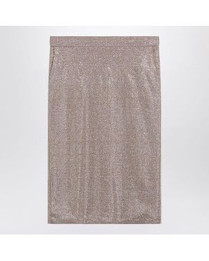 GIUSEPPE DI MORABITO Midi Skirt With Rhinestones - Brown