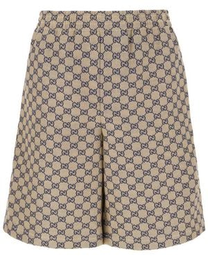 Gucci Embroidered Linen And Polyester Bermuda Shorts - Multicolour