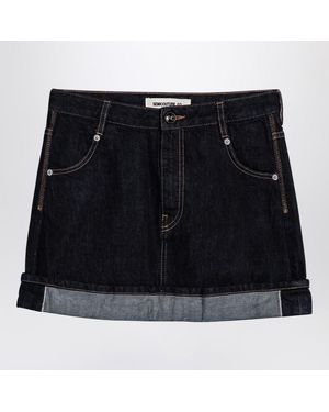 Semicouture Floriane Miniskirt In Dark Denim - Black