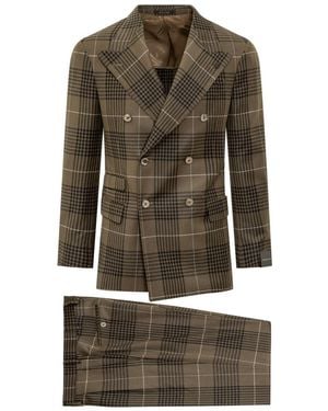 Gabriele Pasini Double-Breasted Plaid Suit - Grey