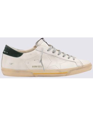 Golden Goose And Leather Super Star Sneakers - White