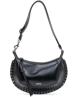 Isabel Marant Oskan Moon Leather Bag With Studs - Black