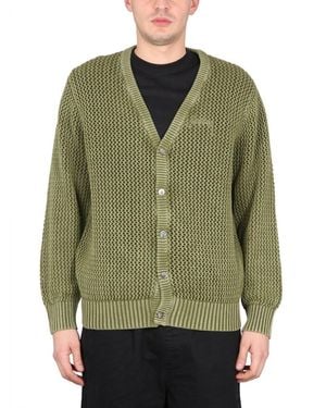 Stussy V-Neck Cardigan - Green